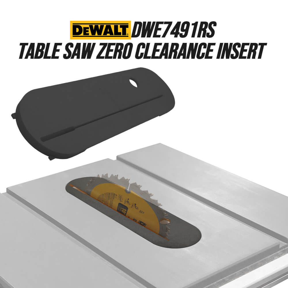 DeWalt DWE7491RS Zero-Clearance Table Saw Insert Precise Cuts