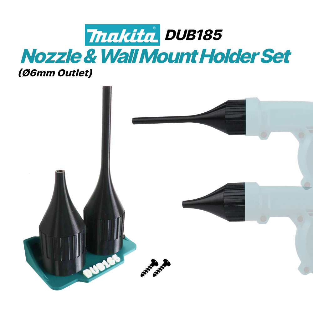 Makita DUB185Z 6mm Narrow Nozzle& Wall Mount holder Set
