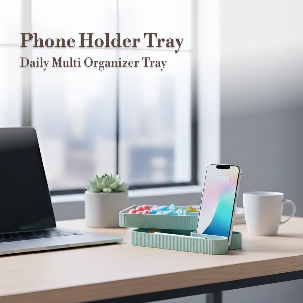 Daily Multi Organizer Tray with Phone Stand-Interior Decor Object