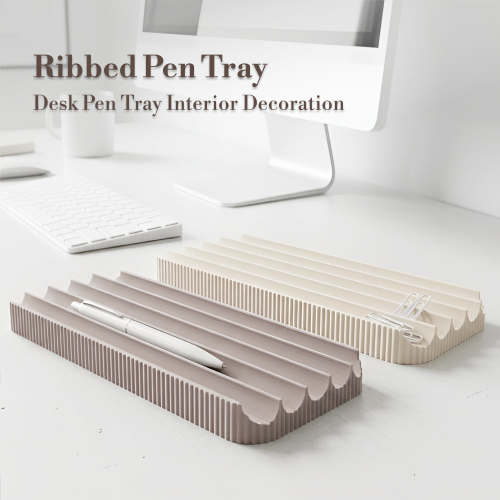 Ribbed Desk Pen Tray – Minimal Decorative Organizer