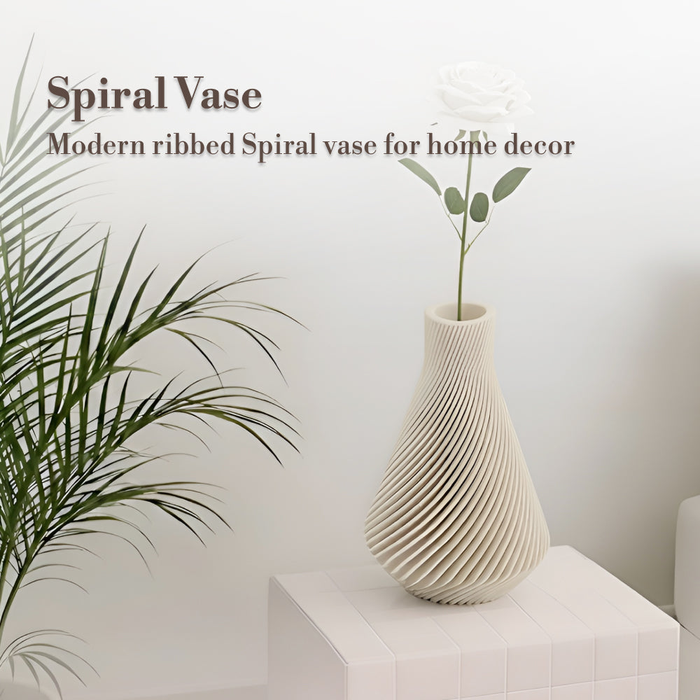 Spiral Vase – Modern Ribbed Decorative Vase