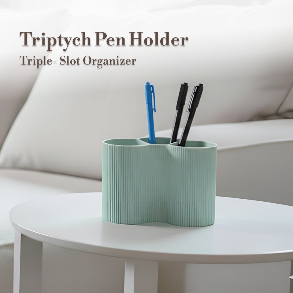 Modern Ribbed Desk Organizer – Multi-Section Pen Holder