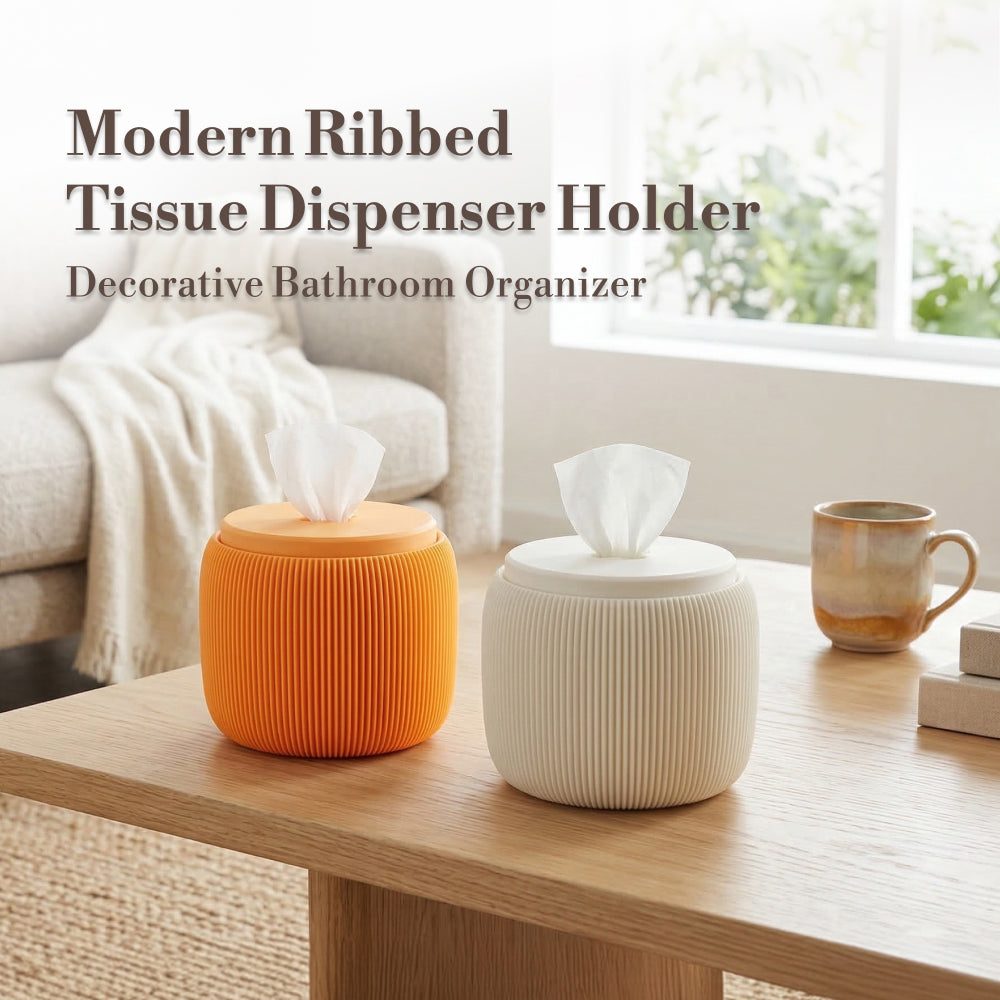 Linea Ribbed Toilet Paper Holder & Tissue Dispenser