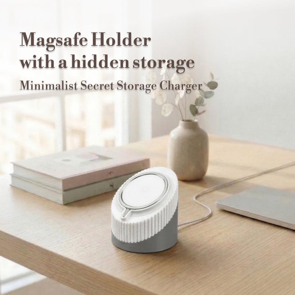 Simiu STASHA Magsafe Holder with a hidden storage bottom