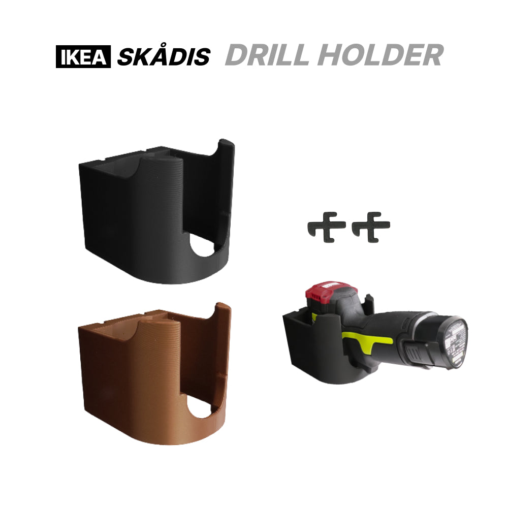 IKEA SKÅDIS Universal Drill Holder – Pegboard Mount Tool Organizer