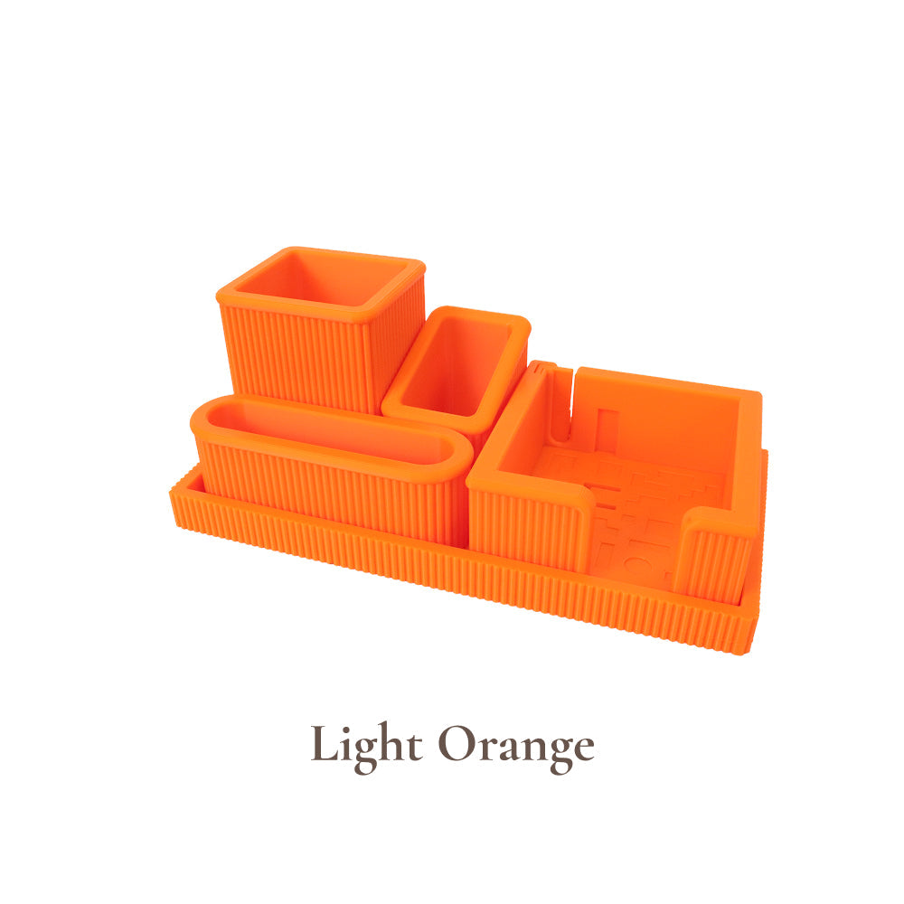 Vertical Groove Desk Organizer Set – Dual Card Slot & Standard Storage Options