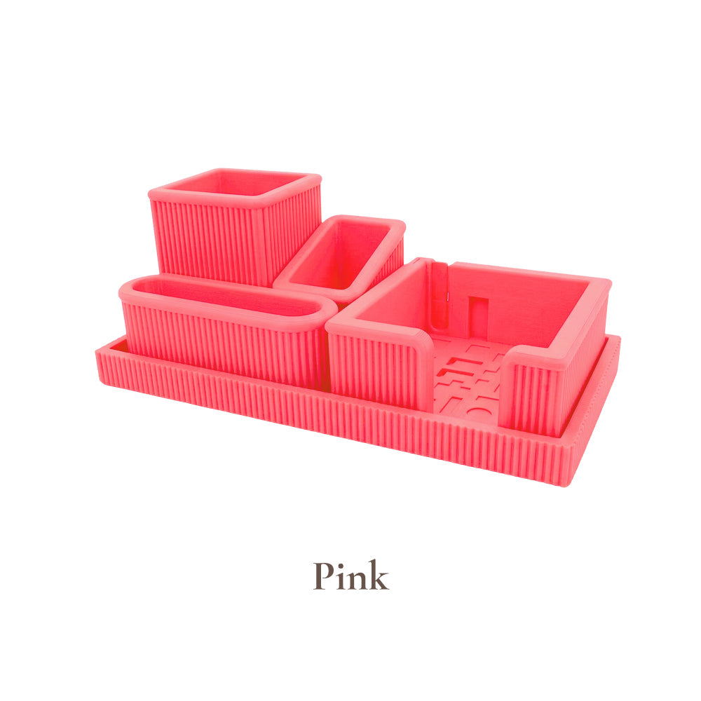 Vertical Groove Desk Organizer Set – Dual Card Slot & Standard Storage Options