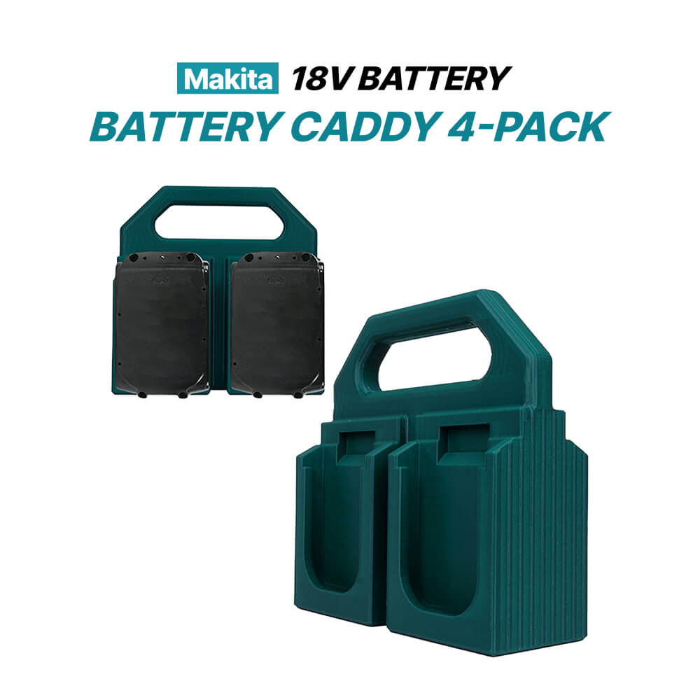 Rangement pour 4 batteries Makita 18 V – Lot de 4 supports pour batteries Makita 18 V – Facile à transporter et portable