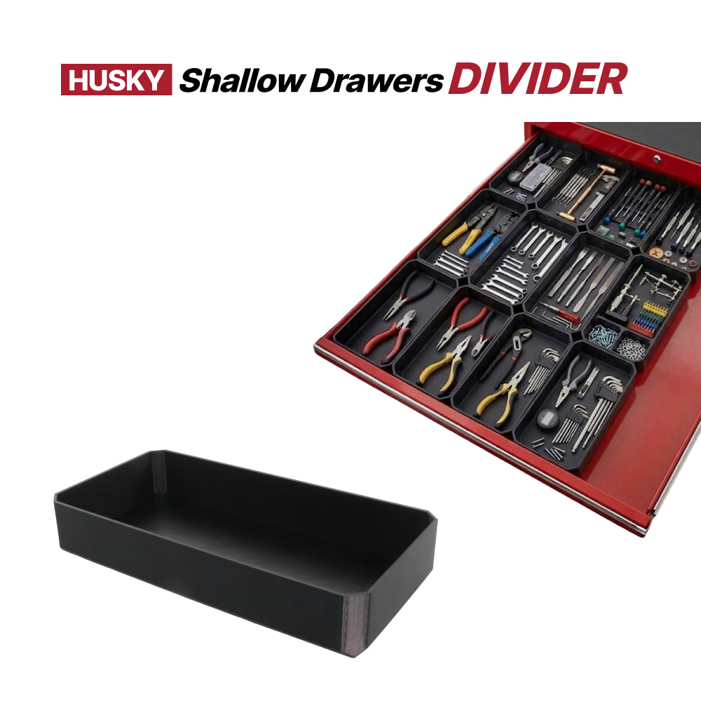 Husky Shallow Drawer Divider Tray – Slim Organizer for Workbench