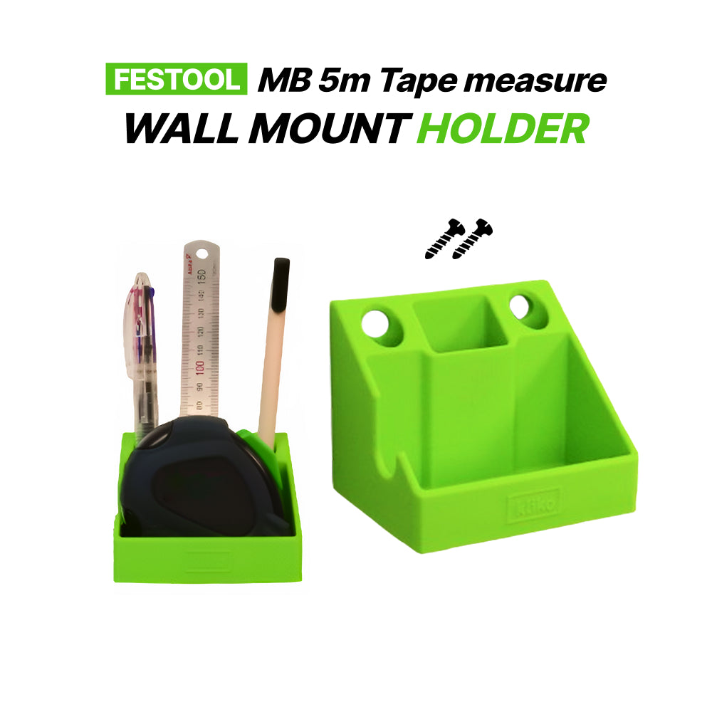 Festool 5m Tape Measure Wall Mount Holder – Tool & Pen Organizer