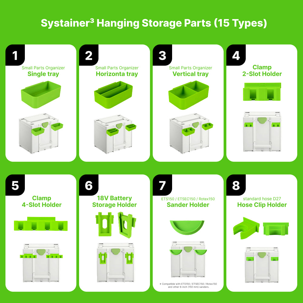 Festool Toll-Free Clip-In Storage Accessories for Systainer