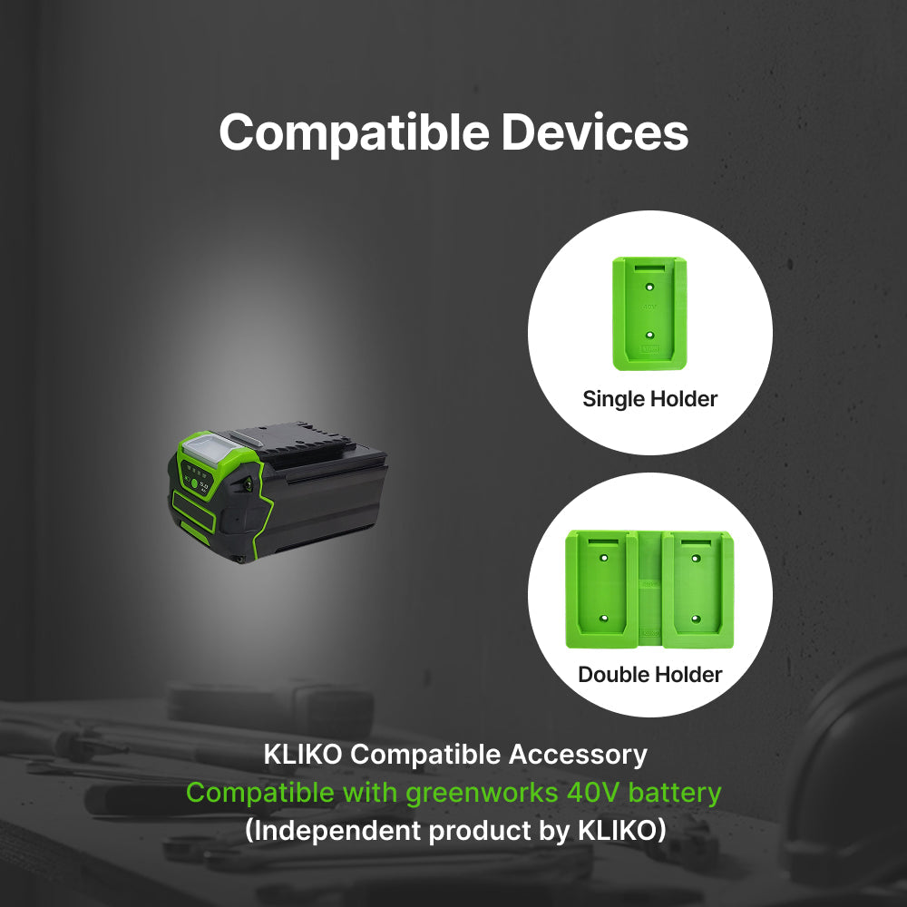 Greenworks 40V Battery Wall Mount Holder – Single & Double Holder Options