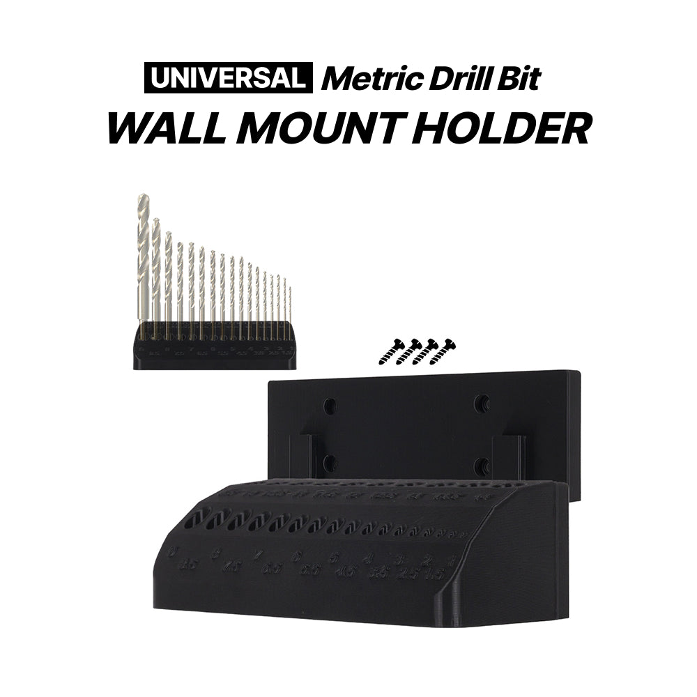 Kliko Universal Metric Drill Bit Wall Mount Holder – 1–14mm Organizer Rack