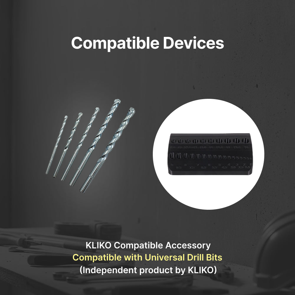 Kliko Universal Metric Drill Bit Wall Mount Holder – 1–14mm Organizer Rack