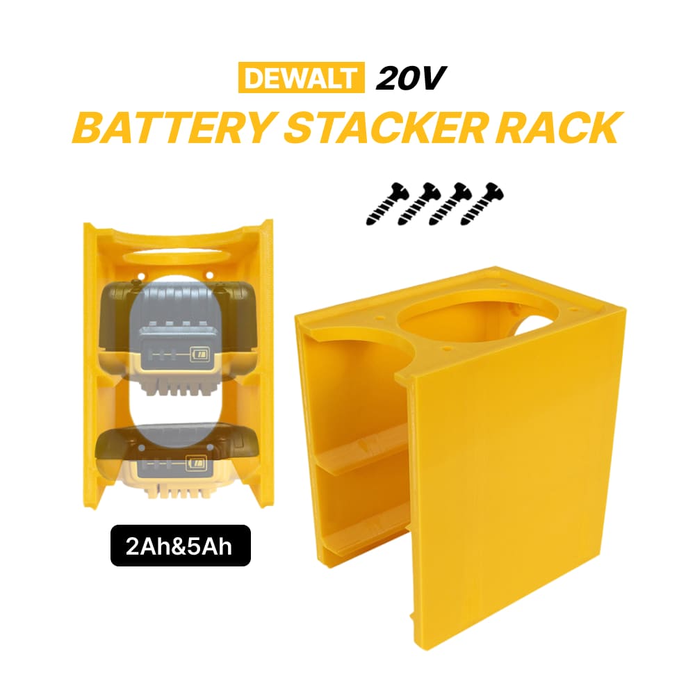Battery Stacker Rack for DeWalt 20V – Holds 5Ah & 2Ah Batter