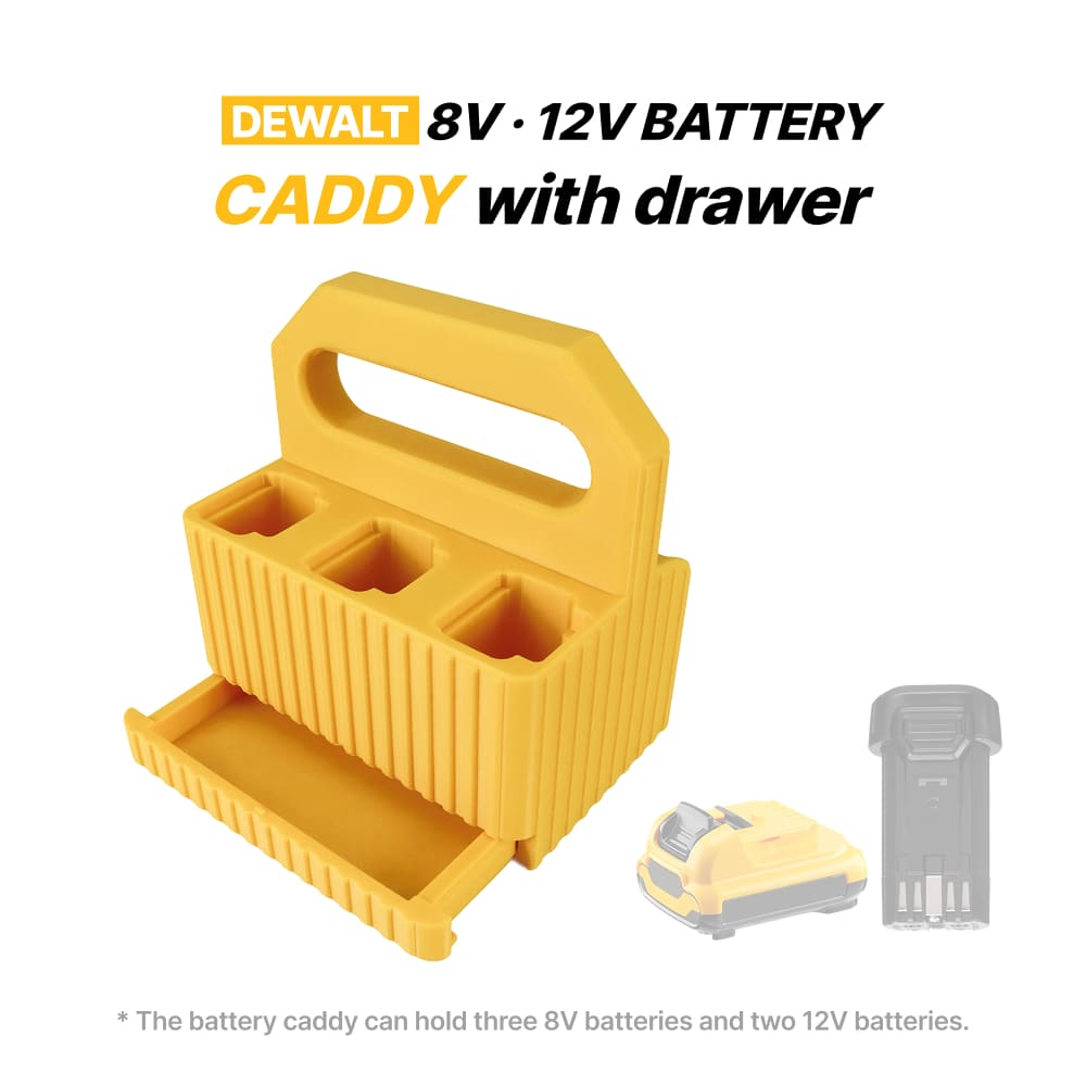 Dewalt 8V&12V battery caddy with drawer
