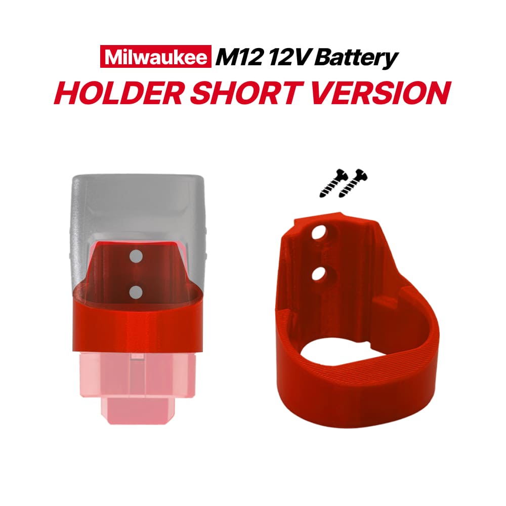 Milwaukee M12 12V Long Battery Holder Short Version