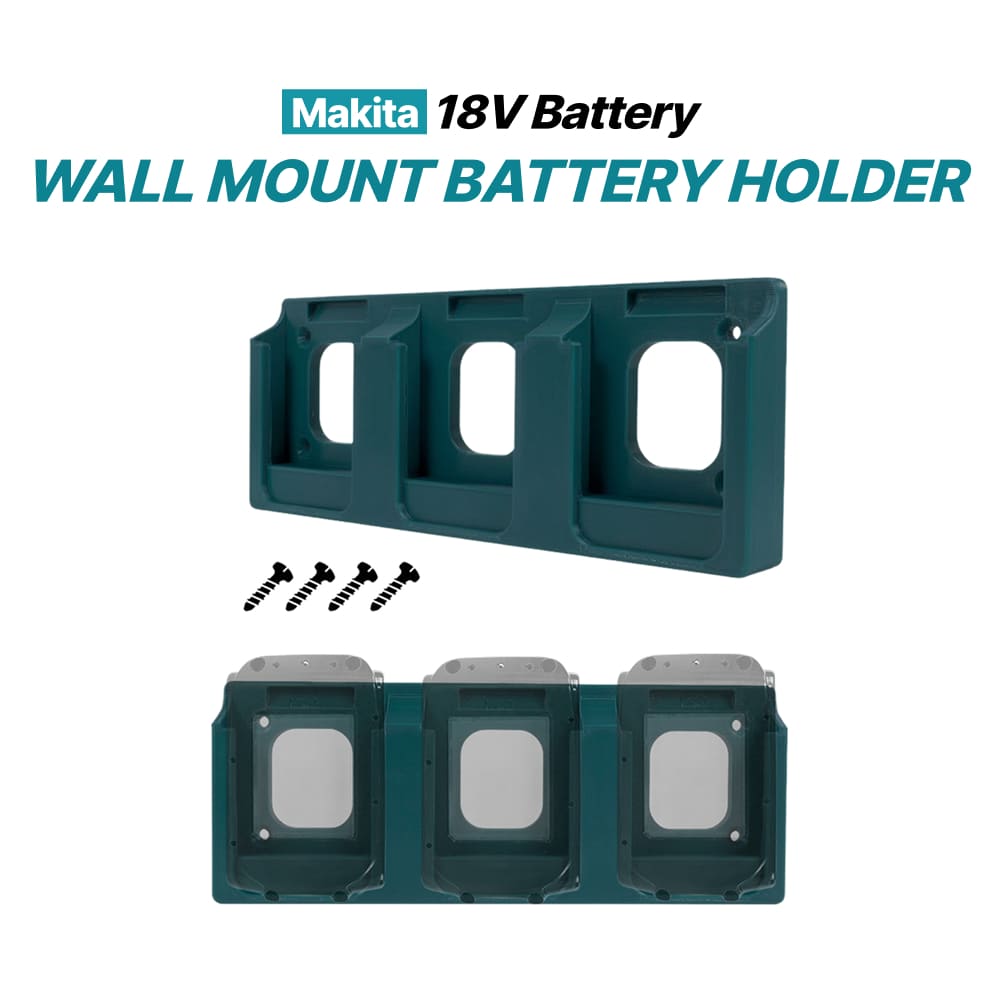 Wall Mount Battery Holder for Makita 18V – 3 Slot Organizer