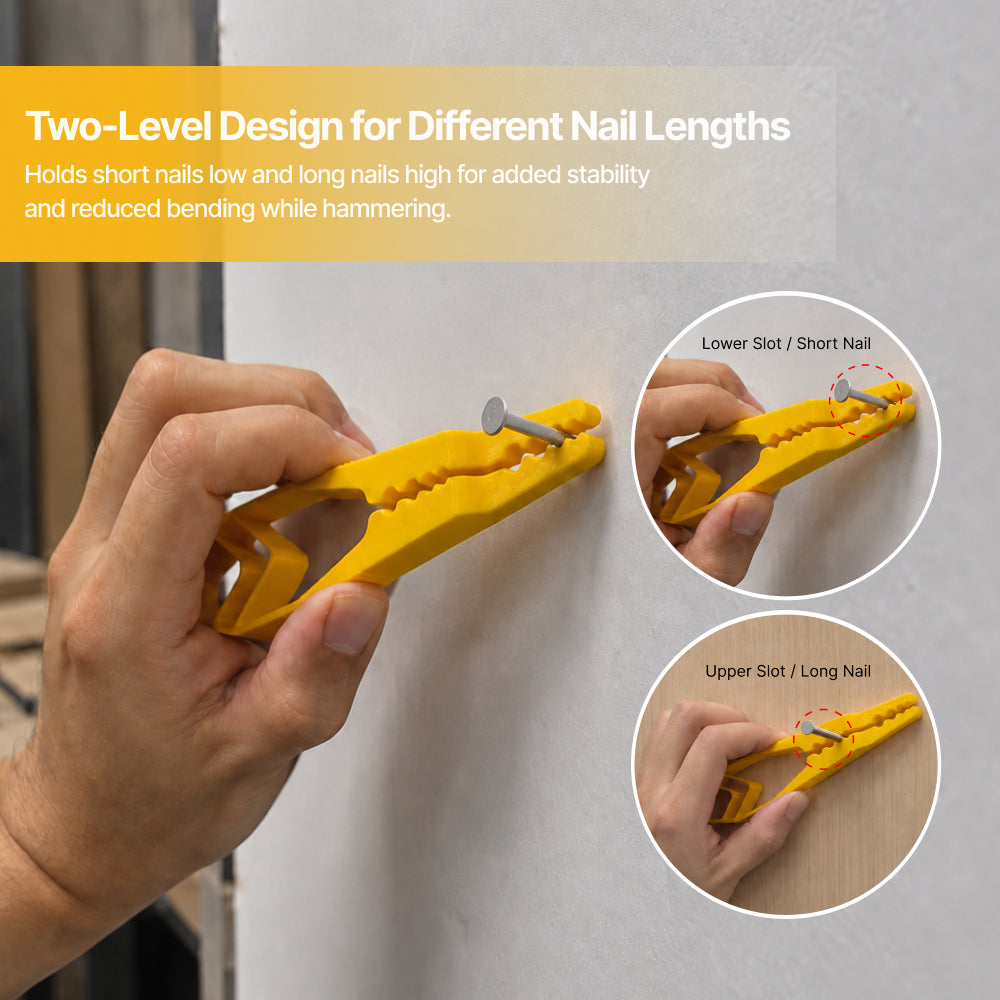 Kliko Nail Holder Safety Tool – Finger-Safe Nail Holding Tool for Hammering