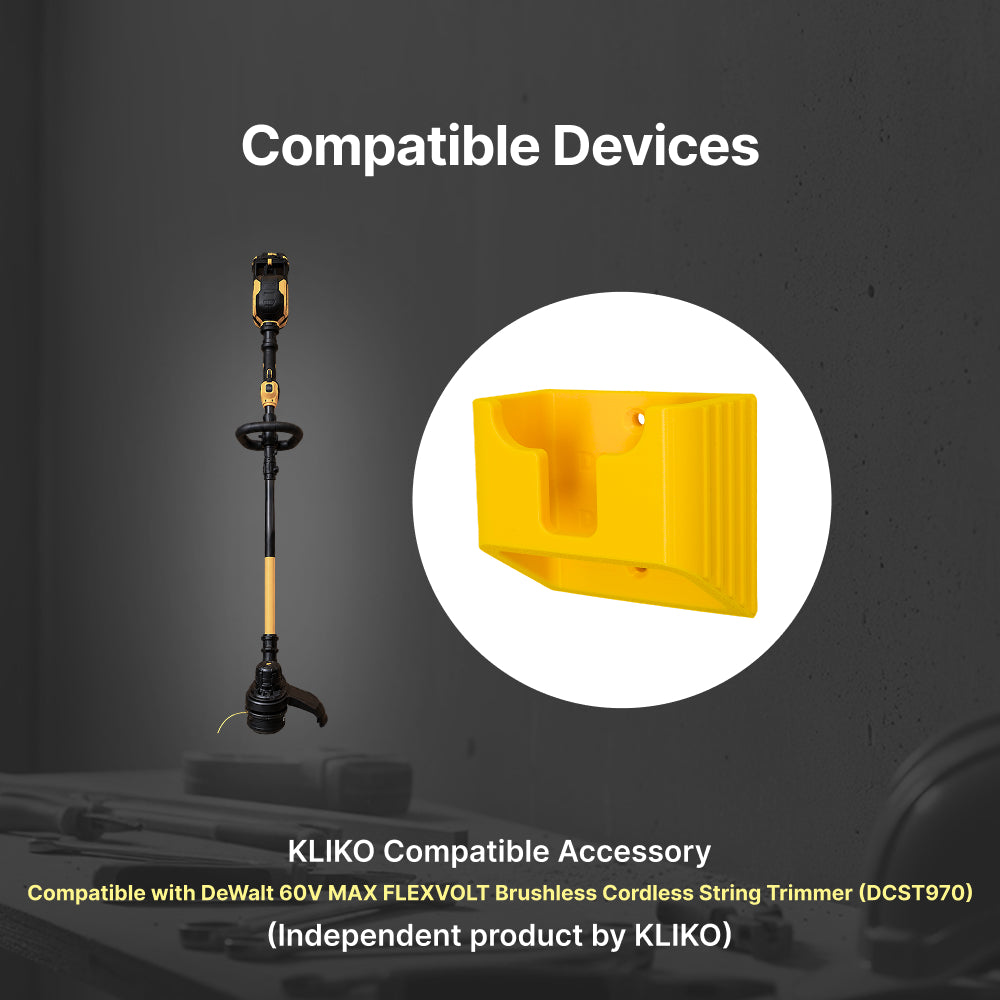 DEWALT DCST970 60V MAX FLEXVOLT String Trimmer Wall Mount Holder – Cordless Trimmer Storage Hanger