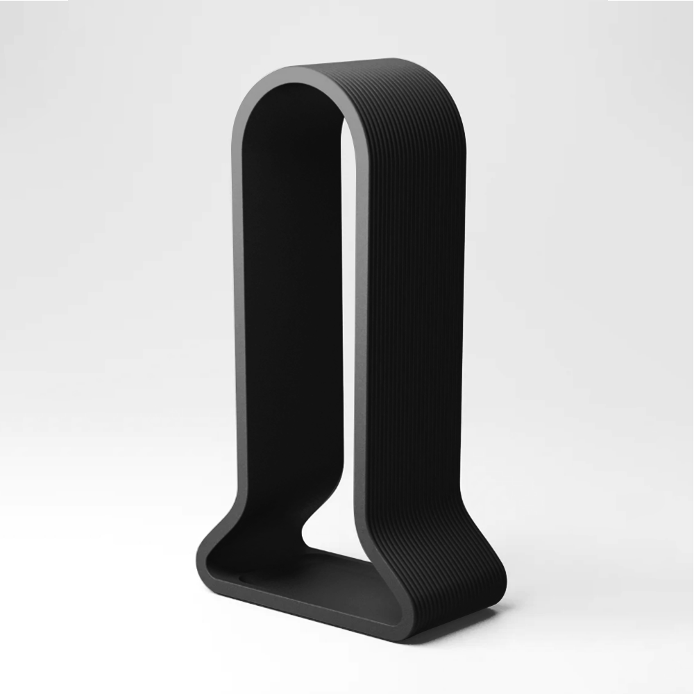 Modern Desk Headphone Stand – Black & Sky Blue Eco Friendly PLA Desk Organizer Minimalist Design Black Furniture