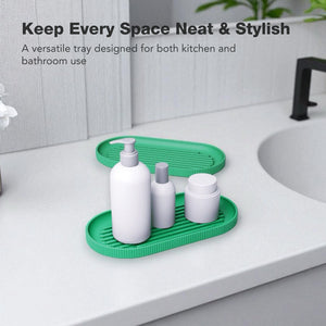 Multipurpose Sink & Bathroom Tray – Bluish Green Eco Friendly PLA Organizer for Kitchen & Bathroom Furniture