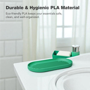 Multipurpose Sink & Bathroom Tray – Bluish Green Eco Friendly PLA Organizer for Kitchen & Bathroom Furniture