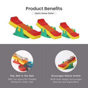 Reptile Seesaw Shelter + Horse-shaped Reptile Bowl