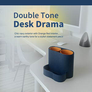 Revolve Desk Storage with Removable Divider – Compact Rotating Desktop Storage with Removable Insert for Pens Pencils