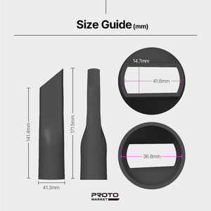 Short Crevice Nozzle for Metabo & Karcher Vacuum Cleaners – Compact Attachment – Precise Cleaning – Durable Plastic