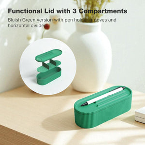 Smart Pen Tray + Box – Sky Blue & Bluish Green Eco Friendly PLA Desk Organizer Minimalist Design Furniture