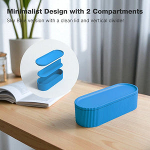 Smart Pen Tray + Box – Sky Blue & Bluish Green Eco Friendly PLA Desk Organizer Minimalist Design Furniture