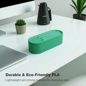 Smart Pen Tray + Box – Sky Blue & Bluish Green Eco Friendly PLA Desk Organizer Minimalist Design Furniture