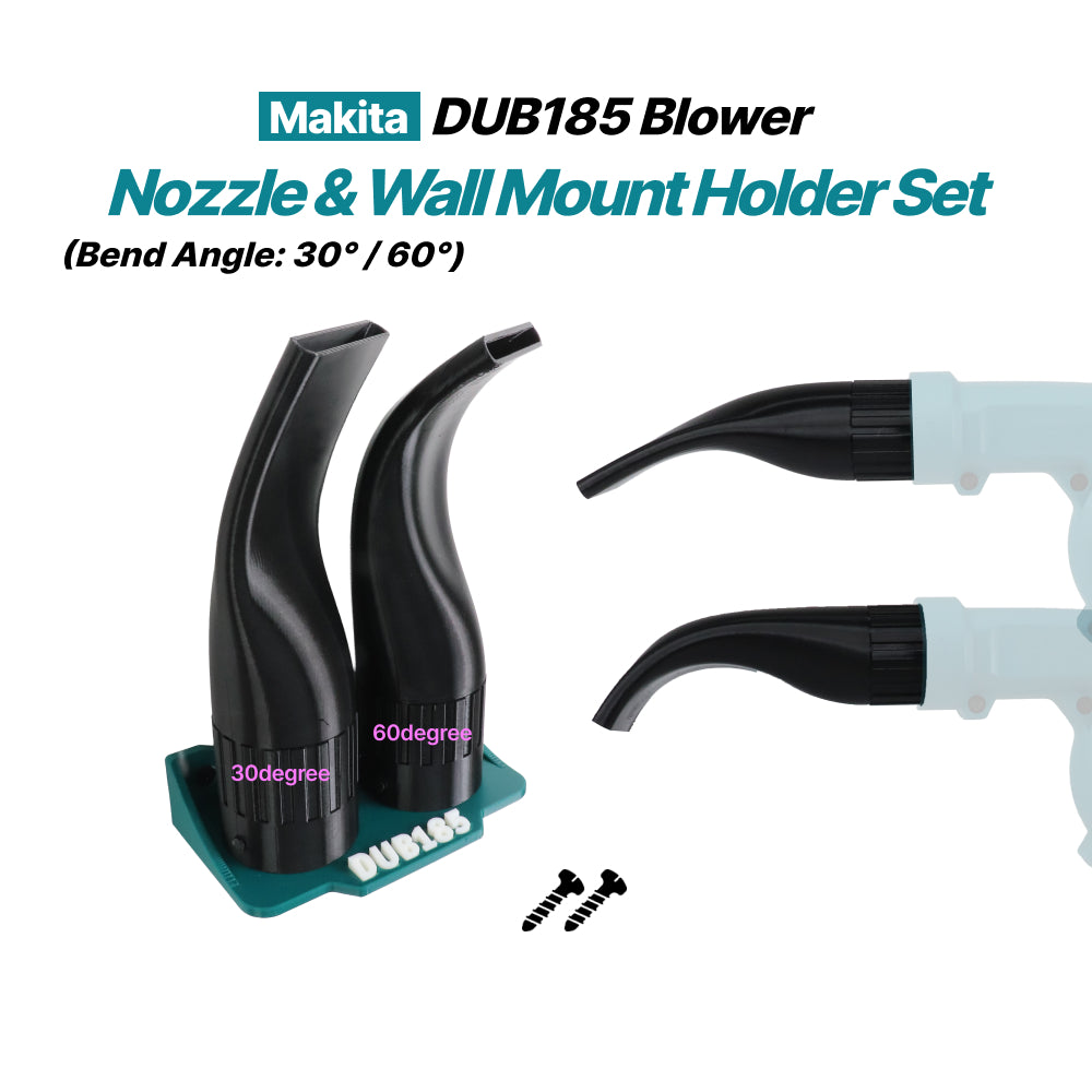 Makita DUB185 Flat Nozzle 30° & 60° Set with Wall Mount Holder