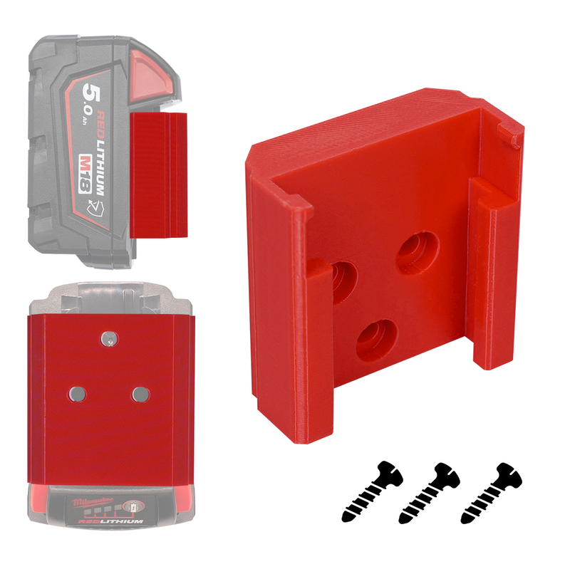 Milwaukee M18 Battery Holder With Lock  – Lockable Milwaukee M18 battery mount – Secure wall-mounted storage for your batteries