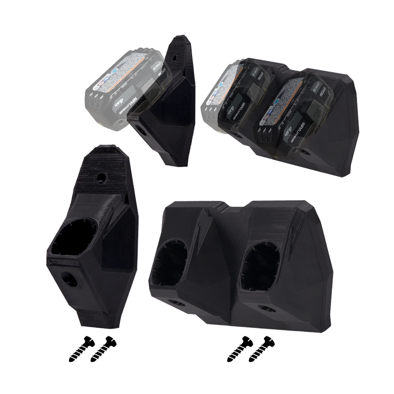 Ryobi Battery Holder - Wall Mount Battery Holder for Ryobi 18V Storage Rack for Batteries – Secure Clip-In Organizer for Workshop, Garage, Tool Wall