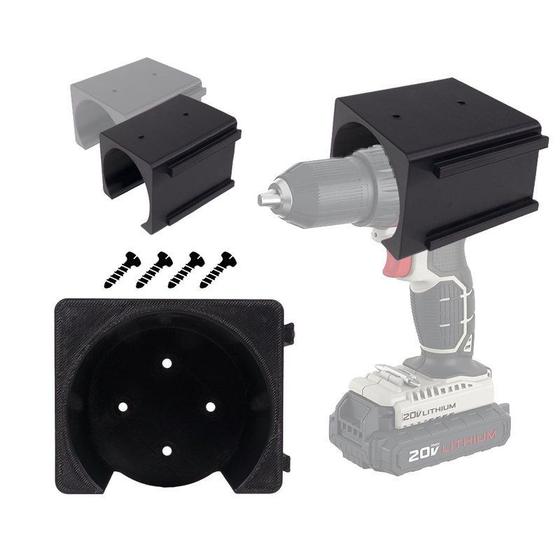Wall Mount Holder Compatible with Porter Cable 20V Cordless Drill – Compact Tool Organizer – PETG Construction – Easy Install