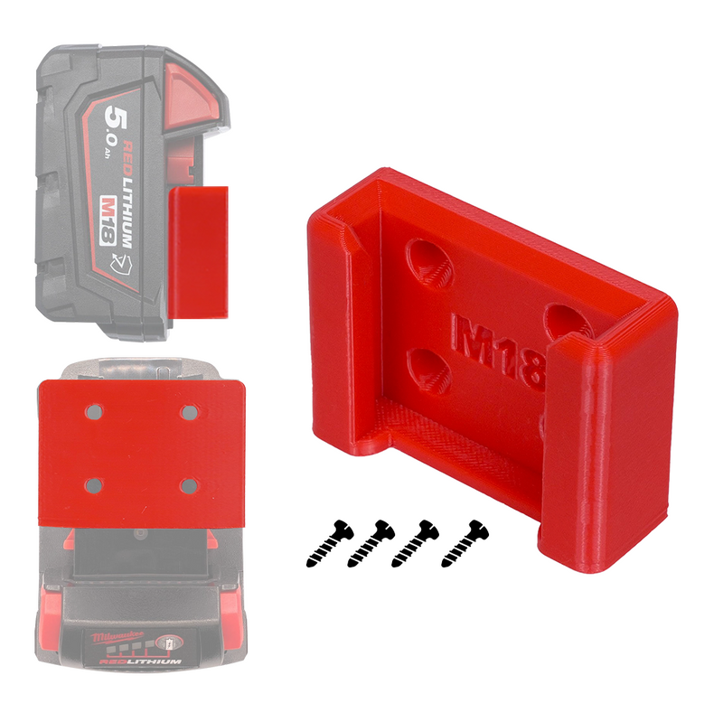Milwaukee M18 Battery Holder  – Milwaukee M18 Battery Holder – Convenient Wall-Mounted Storage for Milwaukee M18 Batteries, Maximizing Space Efficiency