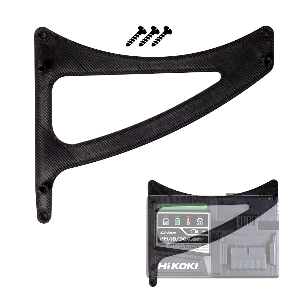 Hitachi_Hikoki_Battery Changer Wall Mount – Convenient wall-mounted holder for Hitachi/Hikoki battery chargers – Keeps your tools organized and within reach.