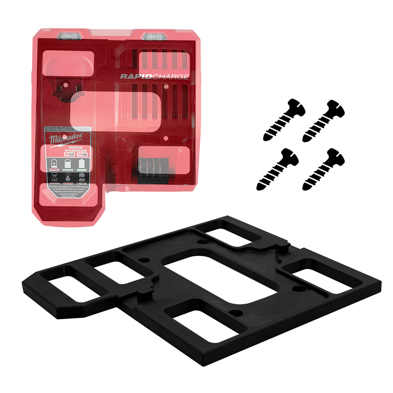 Heavy-Duty Milwaukee Charger Wall Mount - Stabilized Version for M12 M18, Secure and Space-Saving Charger Storage Solution- Easy Access and Space-Saving Solution