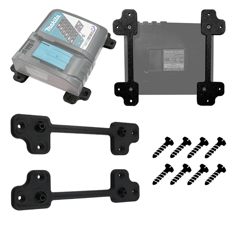 Makita Charger Wall Mount Bracket – Secure Holder for DC18RC & DC40RA Chargers, Space-Saving Charger Storage Solution – Garage & Workshop Storage Solution
