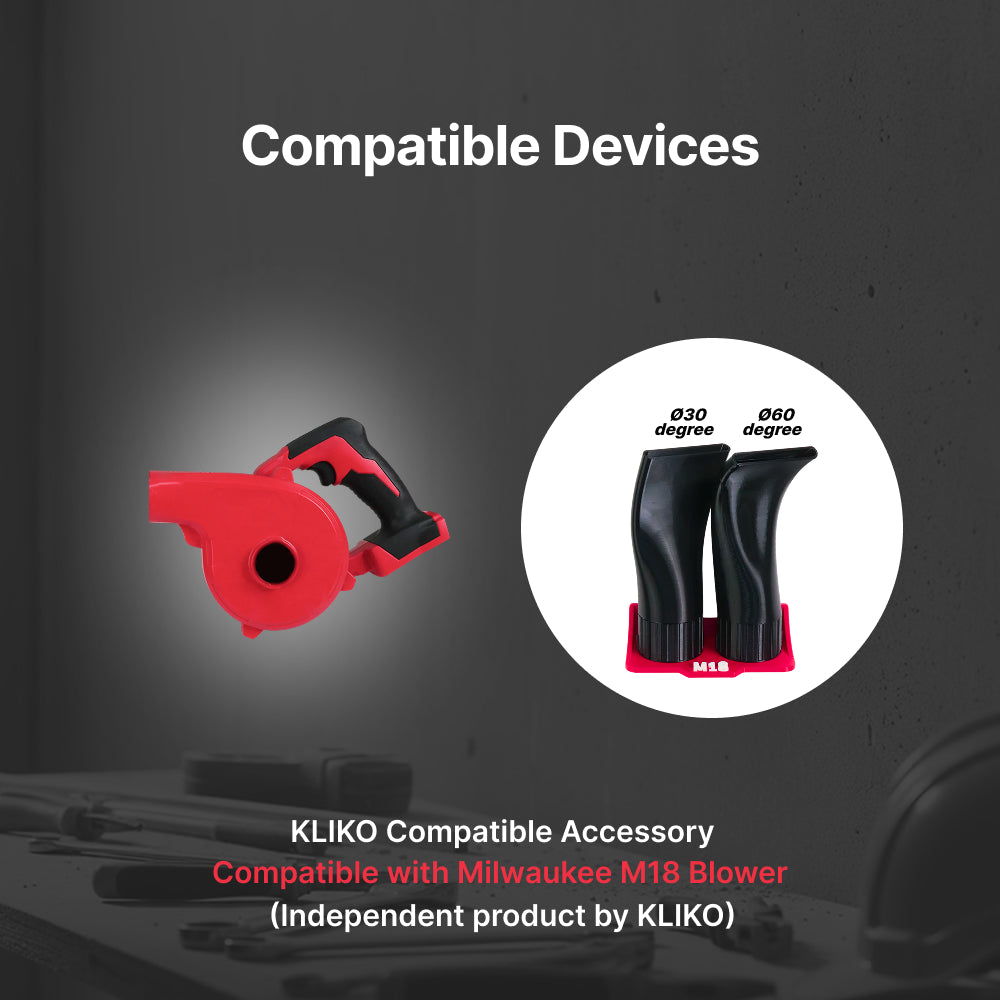 Milwaukee M18 Blower Flat Nozzle 30° & 60° Set with Wall Mount Holder