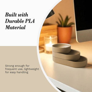 3-Piece Stackable Desk Trays – 3 Tier Paper Organizer with Large Medium & Small Trays – Modern Stackable Document