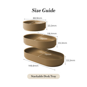 3-Piece Stackable Desk Trays – 3 Tier Paper Organizer with Large Medium & Small Trays – Modern Stackable Document