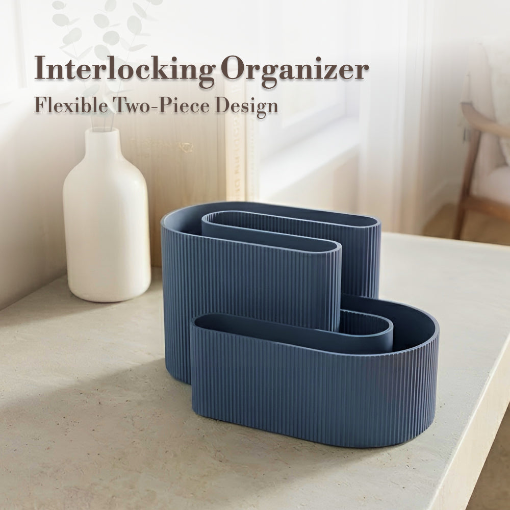 Interlocking Desk Organizer – Two Piece Storage Set