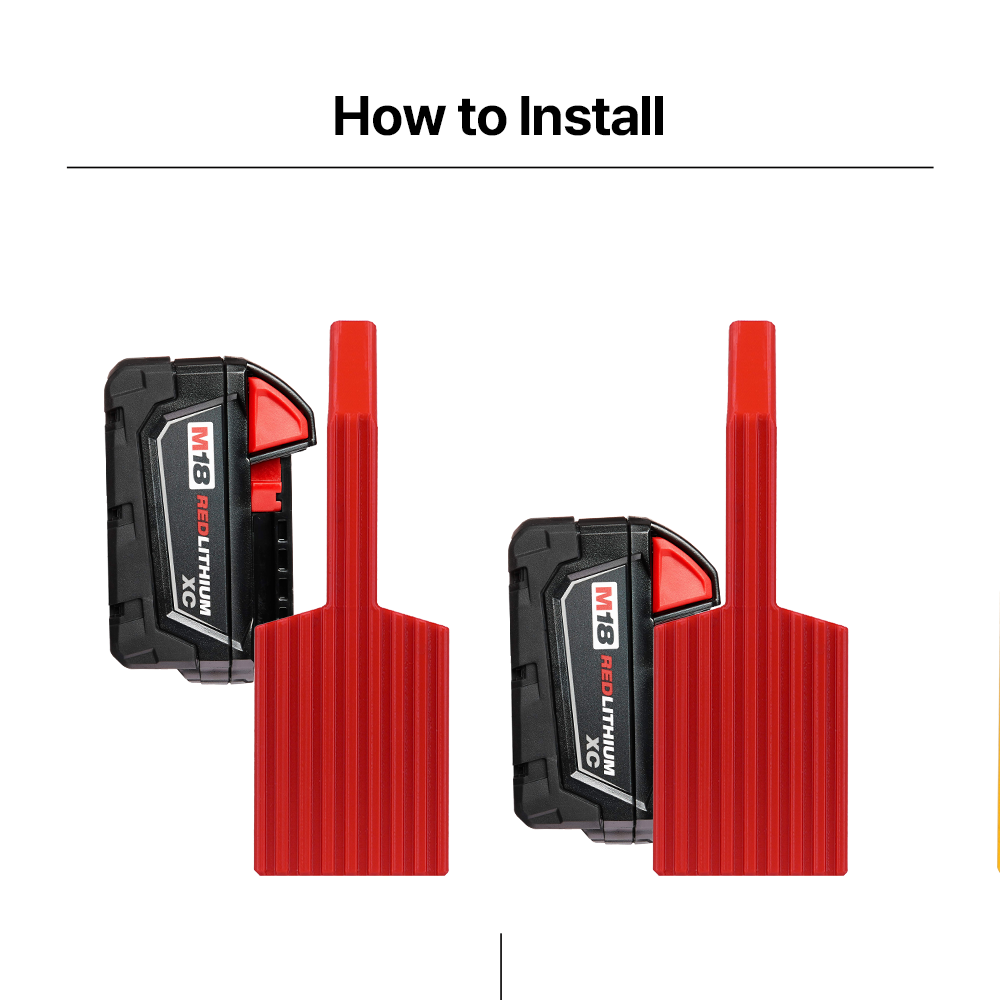 4-Pack Battery Caddy for Milwaukee M18 – Wall Mount Holder – Space-Saving Organizer – Durable PETG - Power Tool