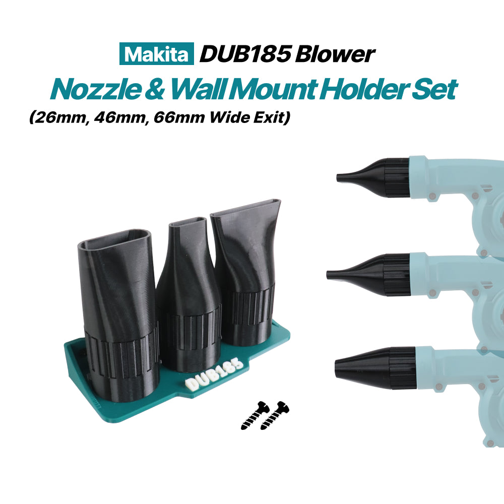 Makita DUB185 Blower Wide Flat  Nozzle&Wall mount Set