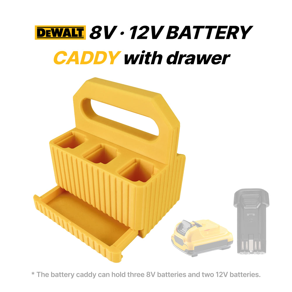 Dewalt 8V.12V Battery Caddy with drawer