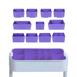5-Type Divider Set for IKEA RÅSKOG – Customizable Storage Bins & Hooks – 11 Solid Color Options – Modular Inserts