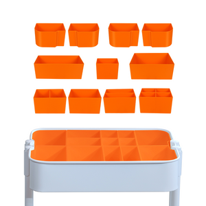 5-Type Divider Set for IKEA RÅSKOG – Customizable Storage Bins & Hooks – 11 Solid Color Options – Modular Inserts